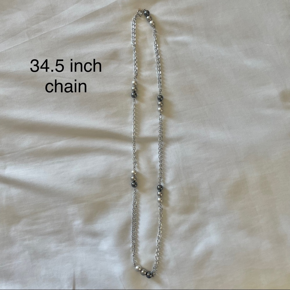 NECKLACE - beaded silver necklace